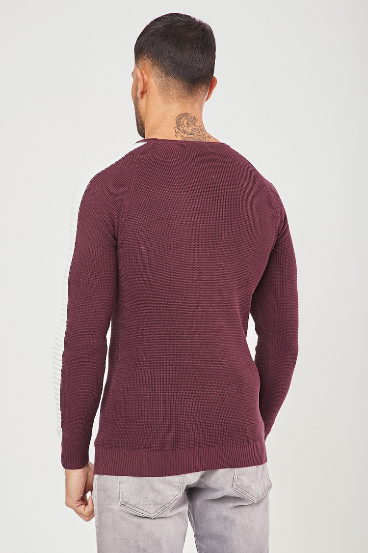 Pull bordeaux maille fine