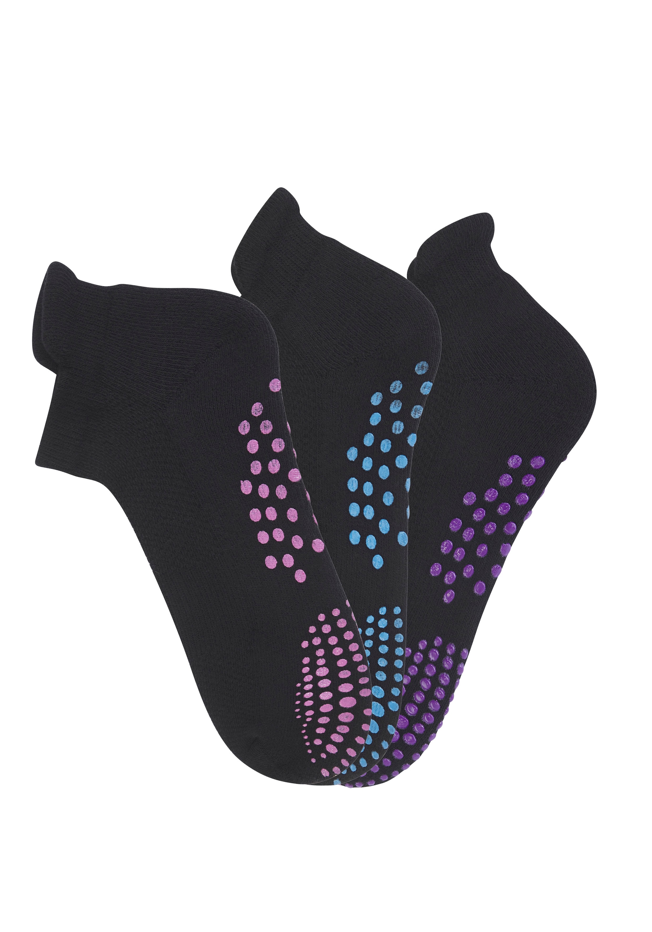 Lavana ABS-Socken Packung, 3 Stk. tlg. mit farbigen Noppen