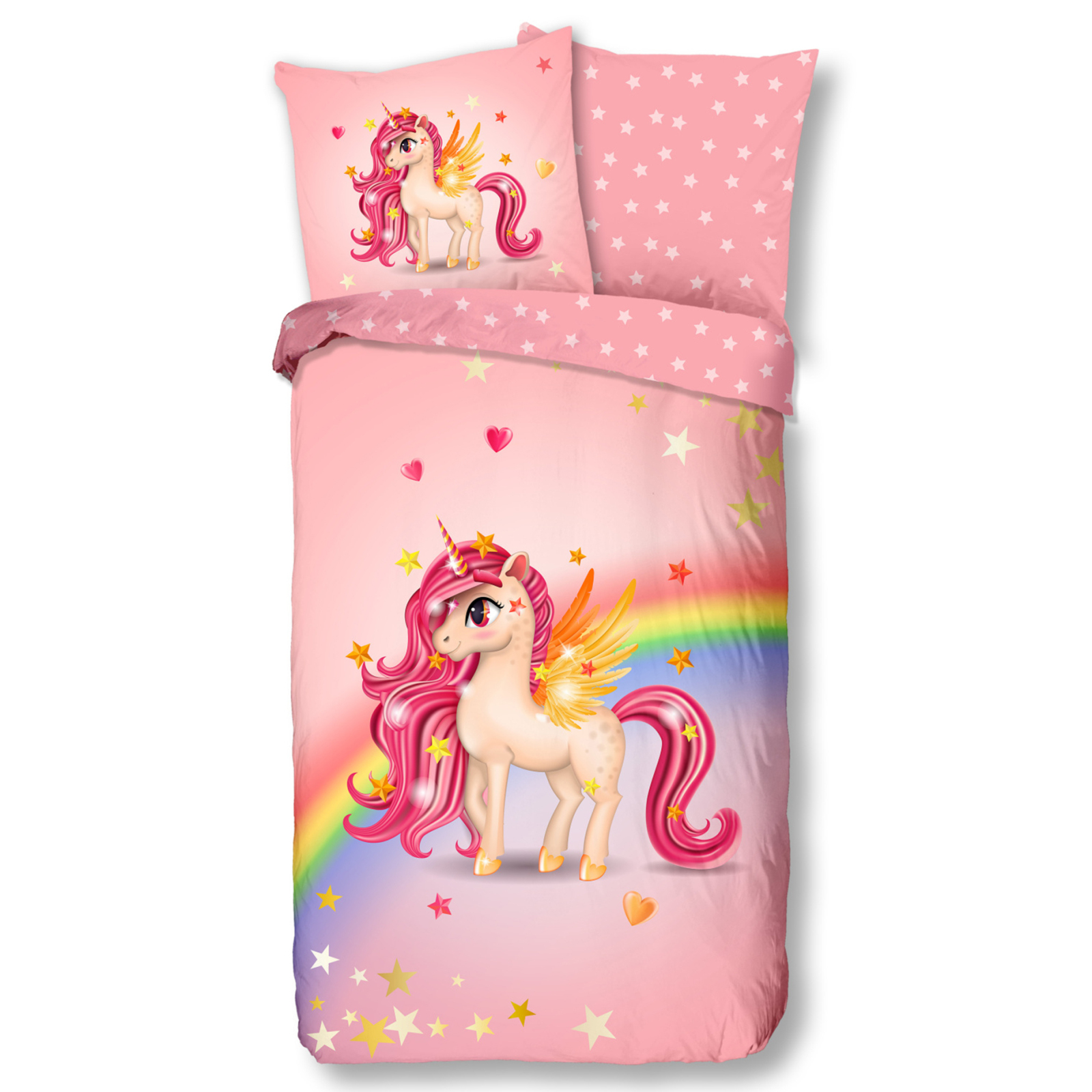 Bettwäsche LITTLE EINHORN - multicolor - 135x200 cm