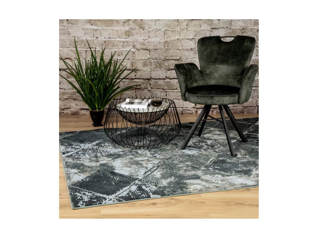 Tapis 150x80cm, design G508A coloris bleu pétrole - Confort et élégance pour votre intérieur