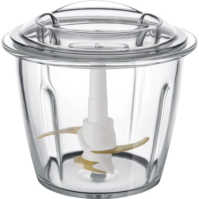 1,5 L minihakker med glasbeholder.