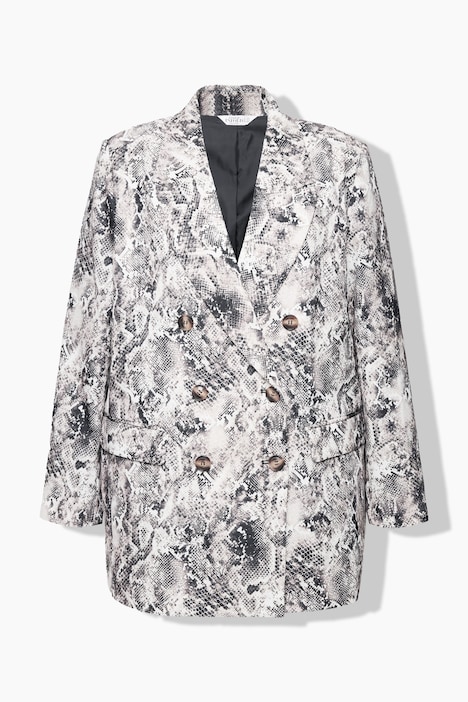 Blazer, Loose Shape, Snake-Print, doppelreihig