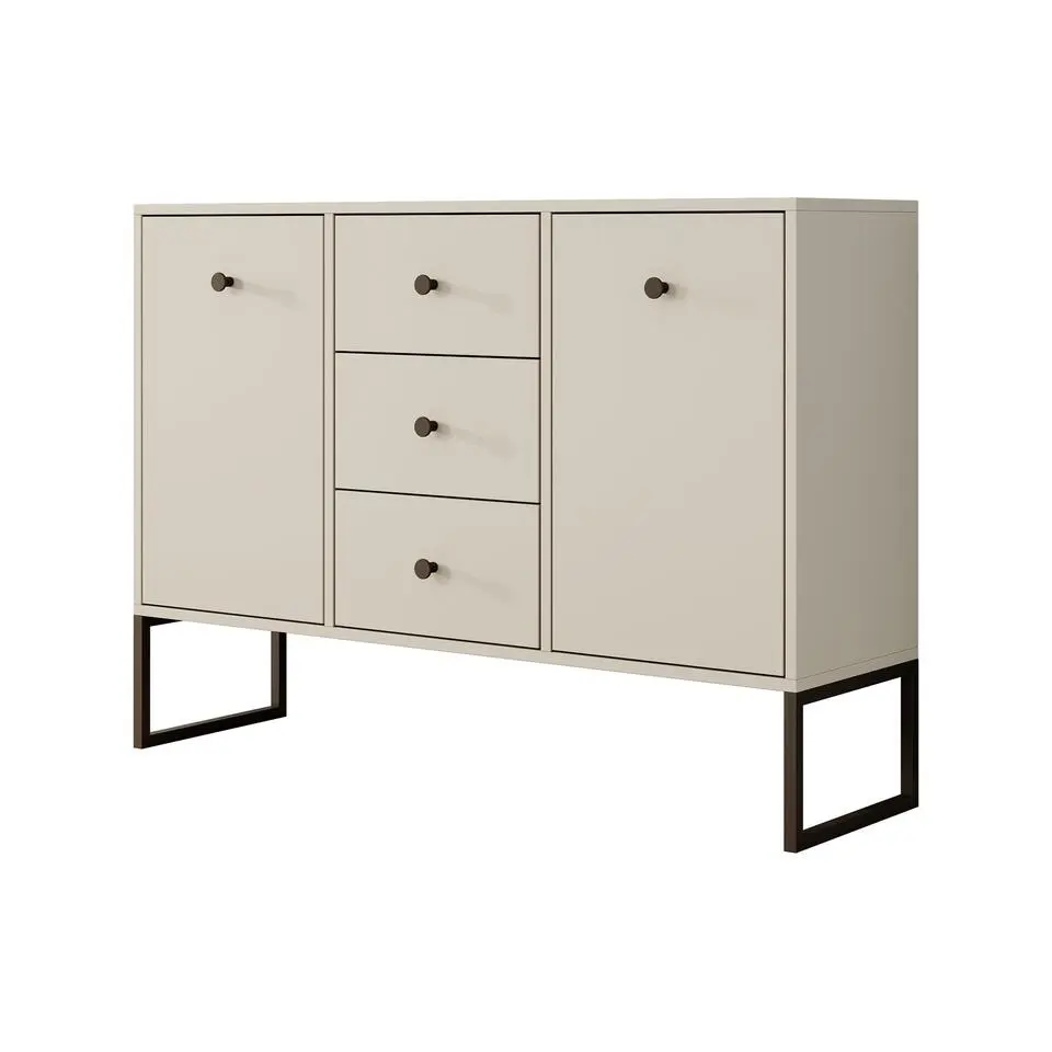 Meubella - Dressoir Lyndall - Beige - 115 cm - Met deuren