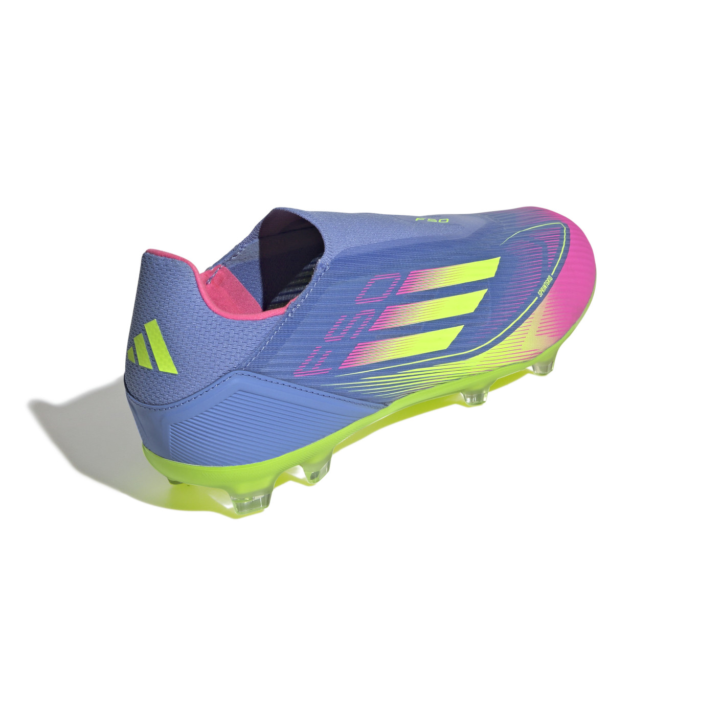 Adidas F50 League Veterloze Gras / Kunstgras Voetbalschoenen (MG) Blauw Neongeel Roze