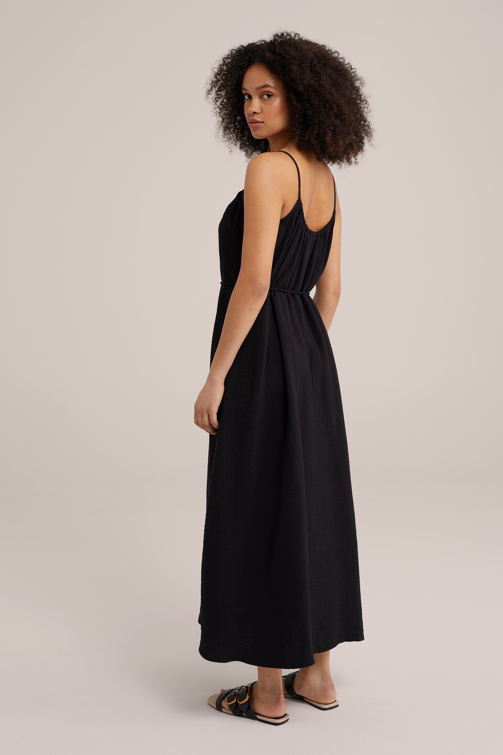 jurk met ceintuur WE Fashion Zwart