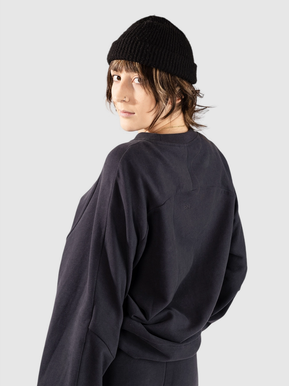 SOS Ramiu Oversize Sweater blue graphite