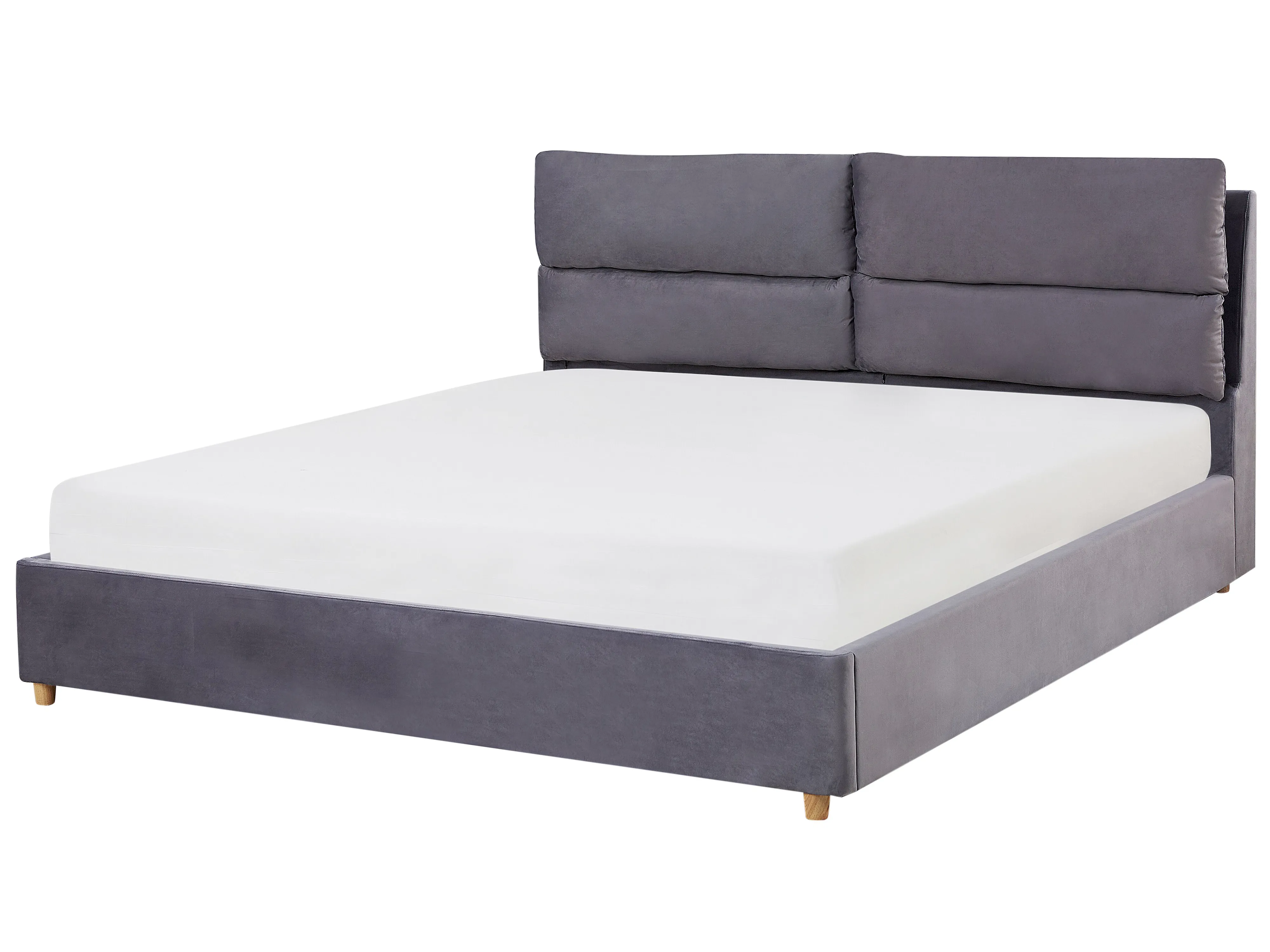 Bed met opbergruimte Fluweel BATILLY 180 x 200 cm Grijs