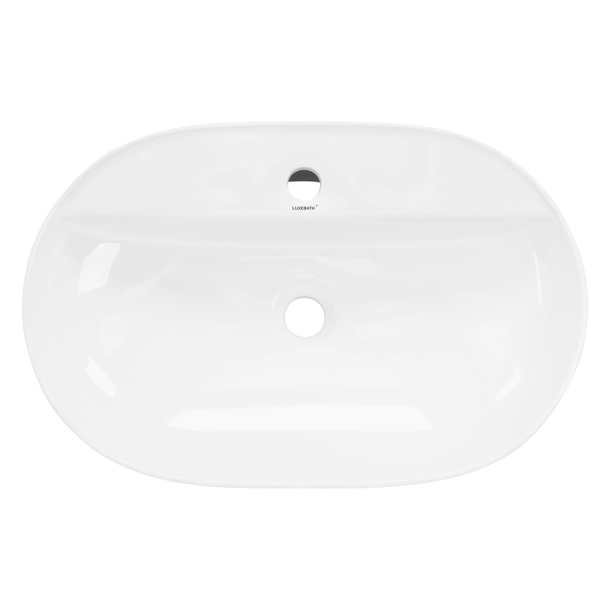 ML-Design keramische wastafel in wit, 60x40x12 cm ovaal, inclusief afvoergarnituur, moderne opzetwastafel, design wastafelmeubel, opzetwastafel, wastafelmeubel, fonteintje, voor badkamer/gastentoilet
