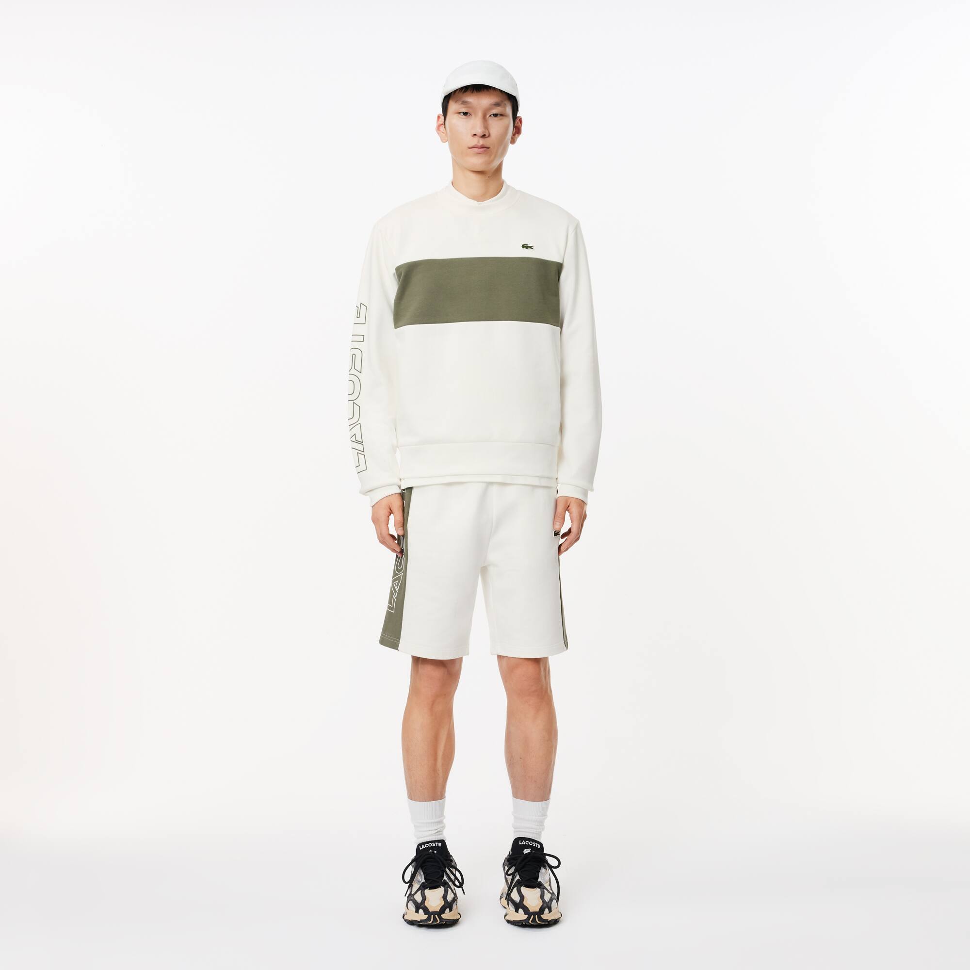 Jogger Colourblock-Sweatshirt mit 3D Aufdruck Sweatshirts - Weiss - Lacoste - Herren