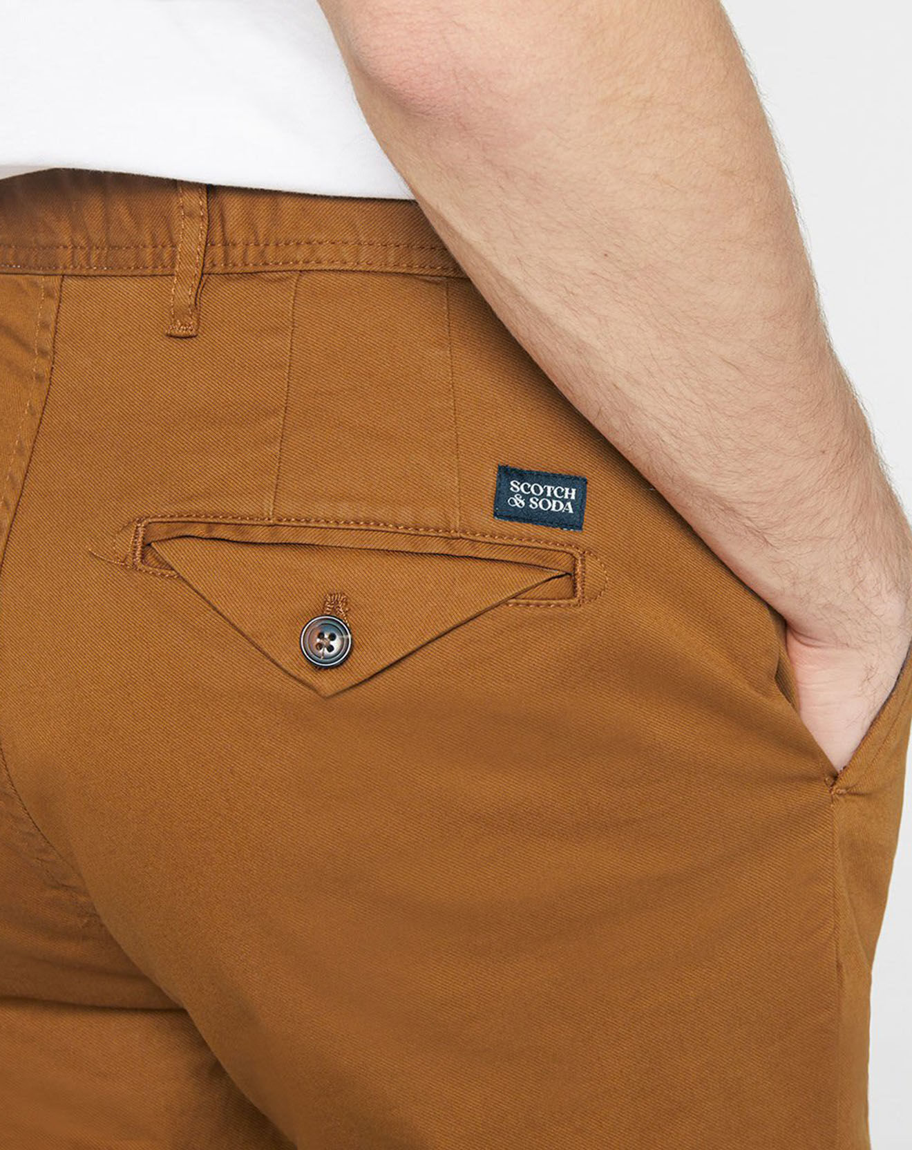 Scotch & Soda Pantalon Chino Slim Fit en Coton Bio mélangé Stuart Stretch camel