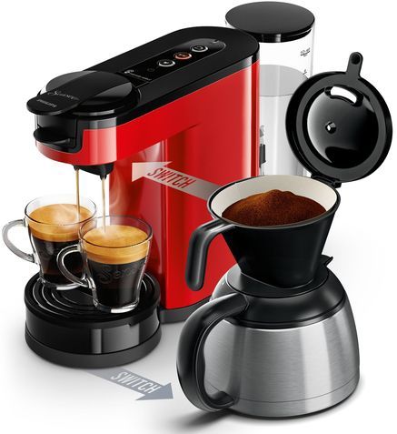 Philips - HD6592/84 - Koffiezetter - Monza Red - 2-in-1 Pad- en Filterkoffiemachine