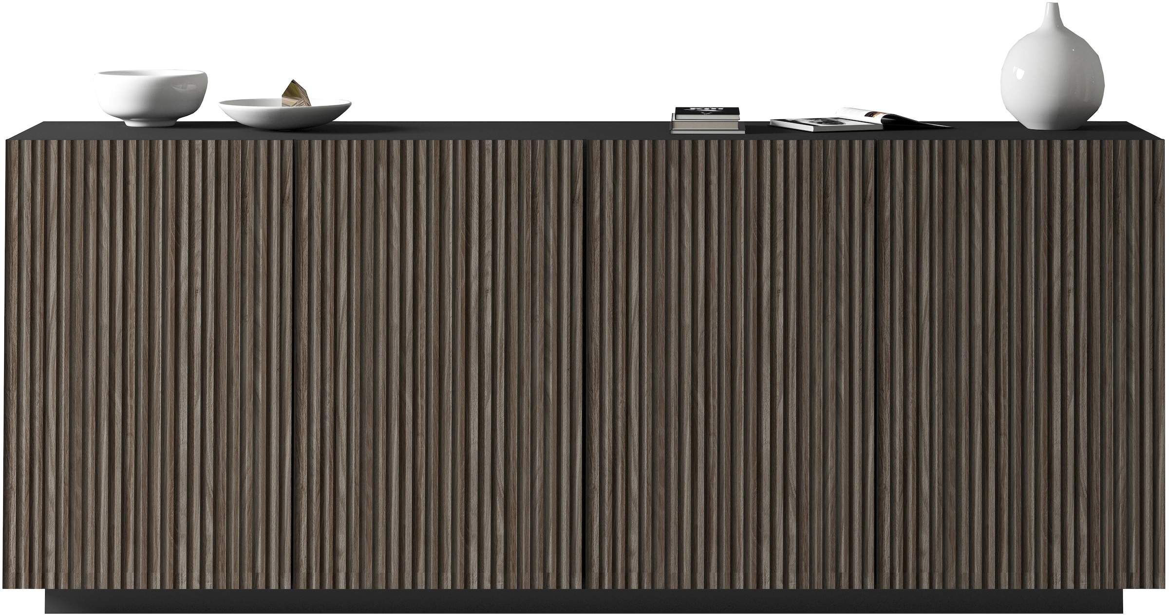 INOSIGN Sideboard »Vega Sideboard,Kommode,200 cm« mit 4 Türen,Fronten mit  Rillen-Optik
