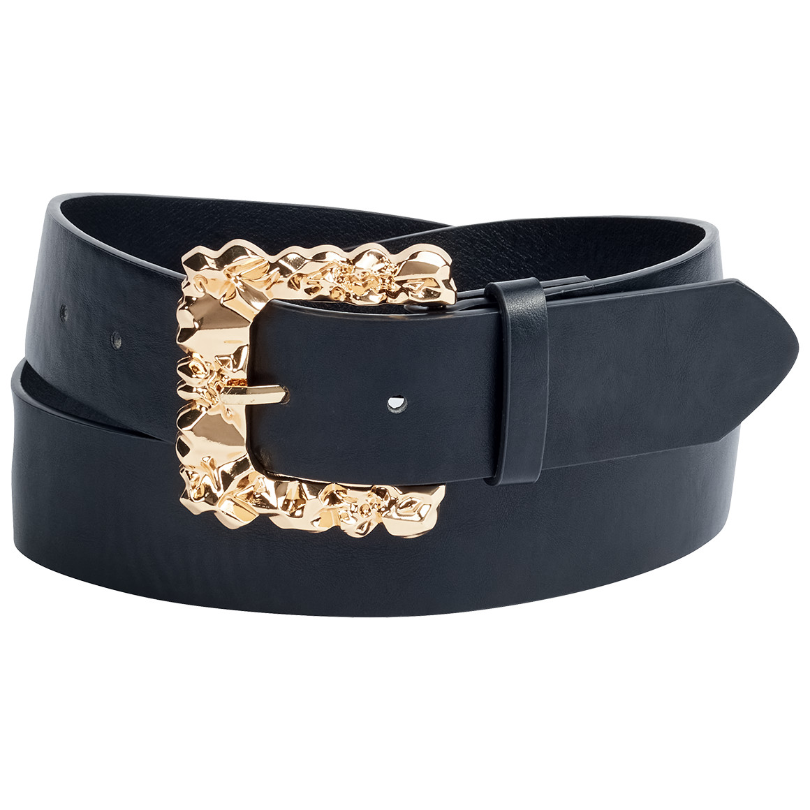 Damen Gürtel mit Schmuckschnalle gold / schwarz