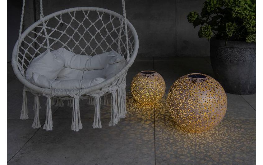 Windlicht Solar Antic Ball Carrera Ø 30 cm, HellrosaSolarleuchte zum Aufstellen