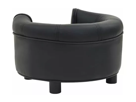 Canapé pour chien Noir 48x48x32 cm Peluche et similicuir