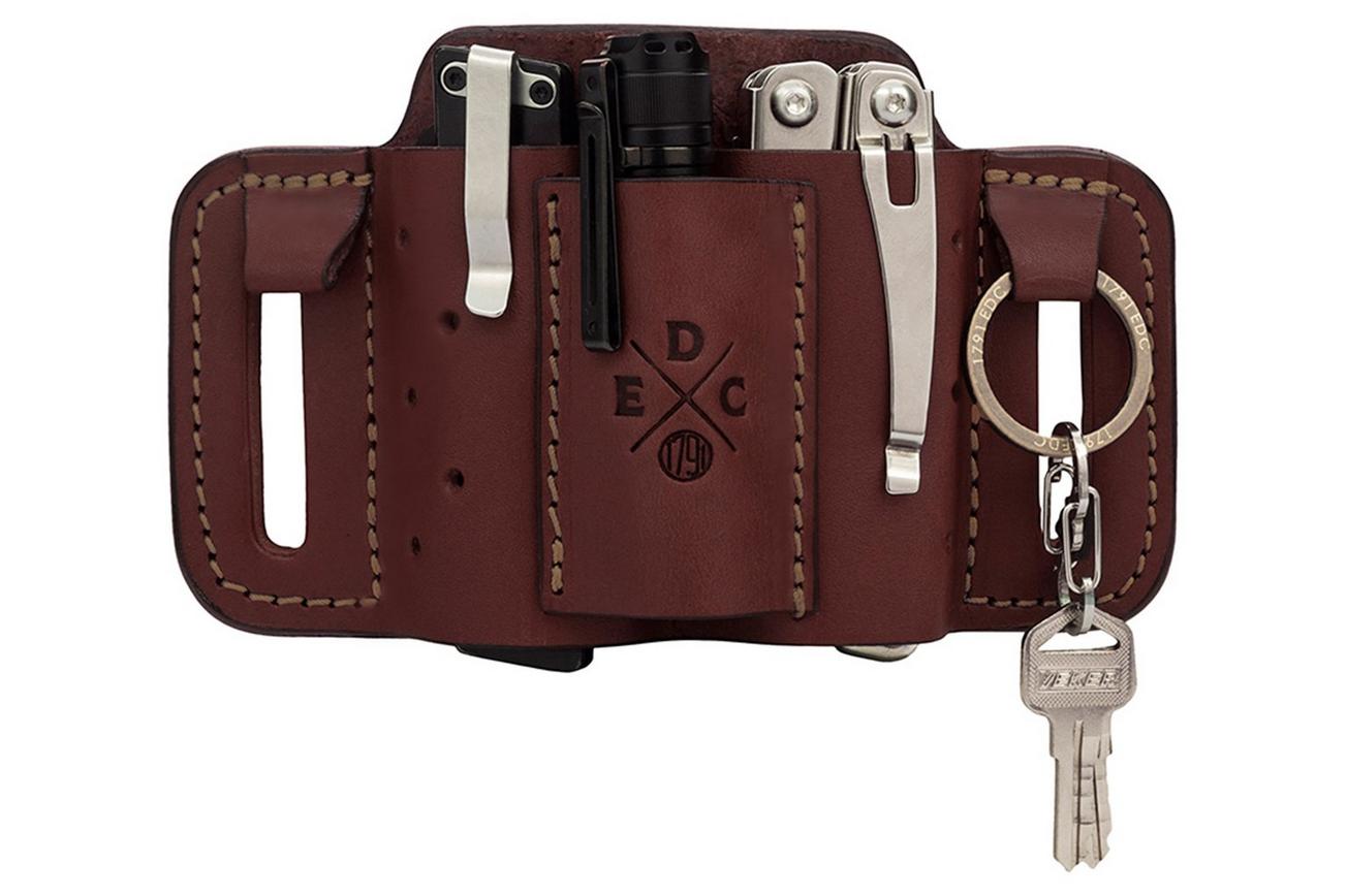 1791 EDC Mini Easy-Slide Medium Flex Ambi Tool Organizer EDC-MN-ES-MF-CHN-A Chestnut, lederen riemholster
