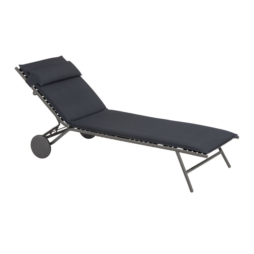 Gepolsterte Sonnenliege Miami II BeComfort® Grau Dark Grey