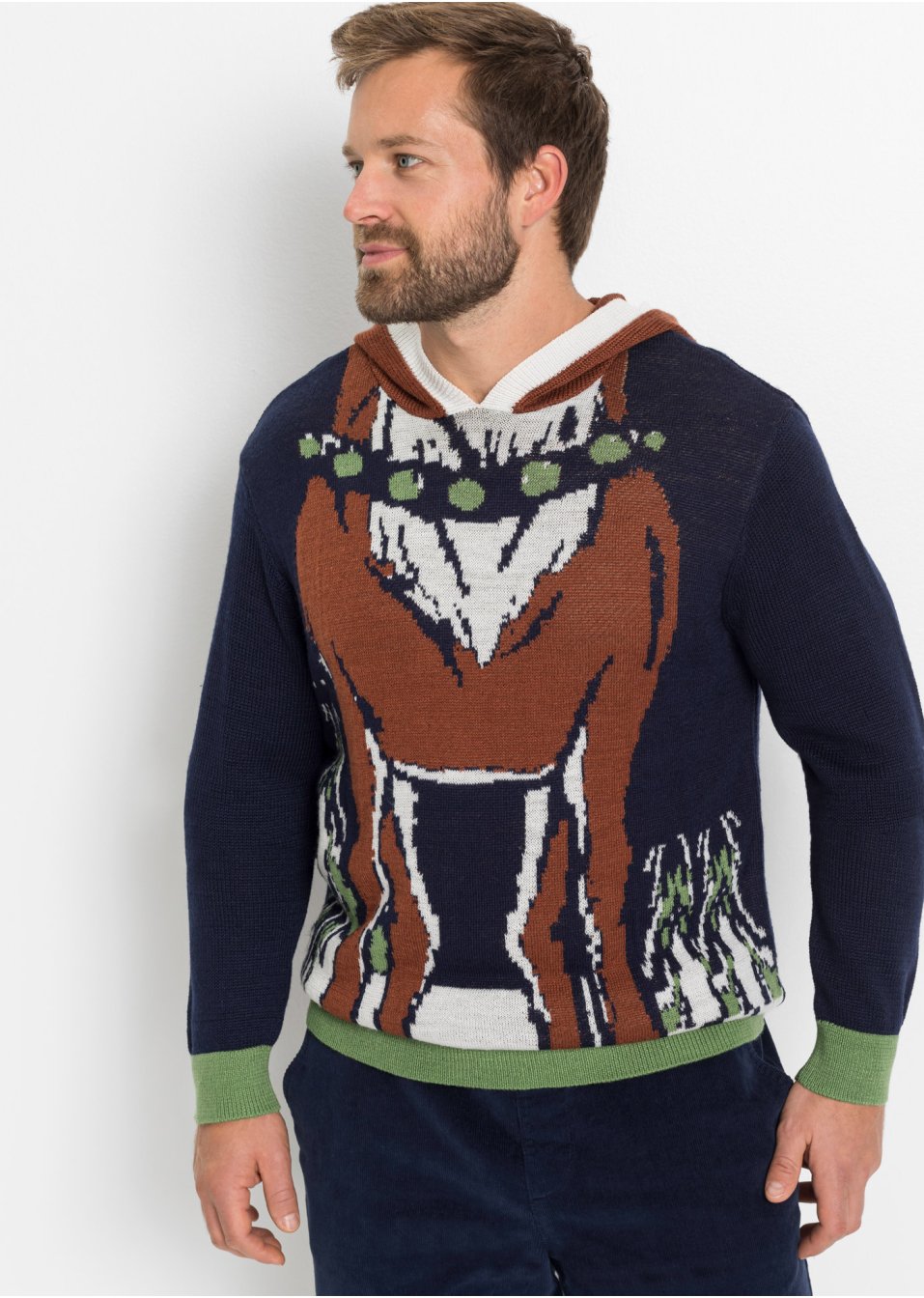 Pull à capuche avec motif de Noël en polyester recyclé