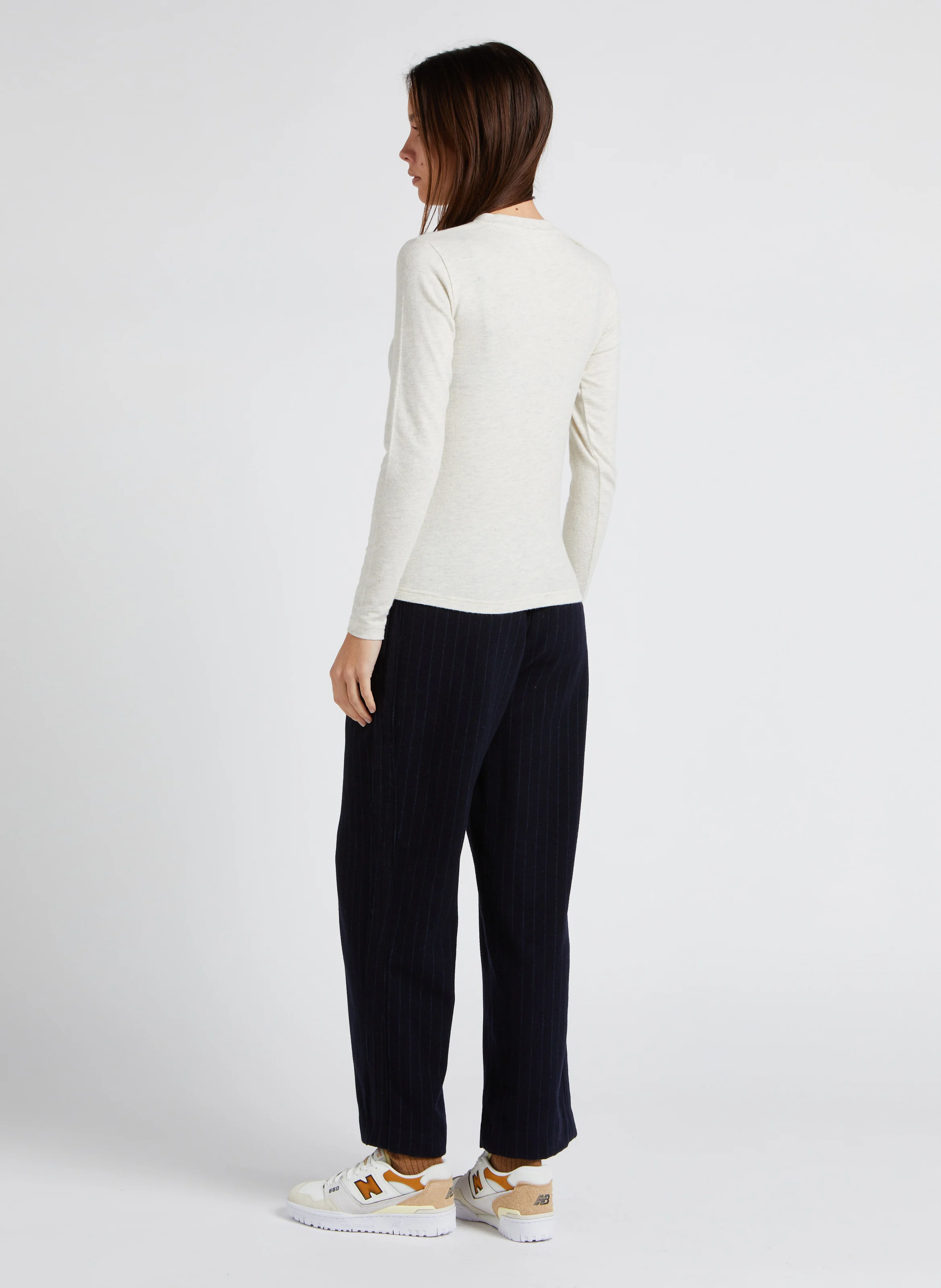 PENNY - Pantalon droit en laine mélangée | Bleu