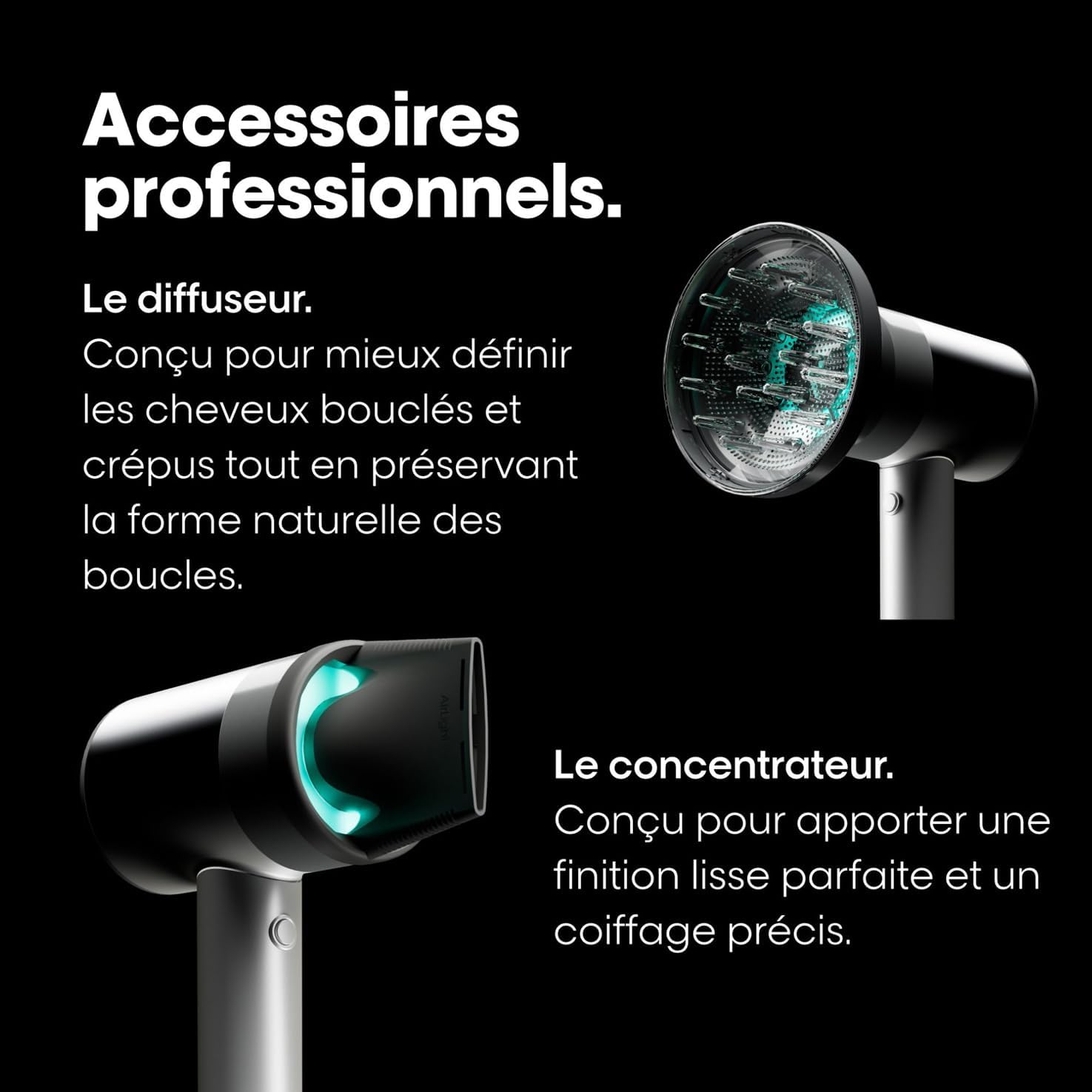 L'Oréal Professionnel, AirLight Pro, Sèche-Cheveux à la Technologie Lumière Infrarouge Brevetée, Sèchage Puissant, Rapide & Précis, Préserve l'Hydratation du Cheveu, Sans abmer le cheveu