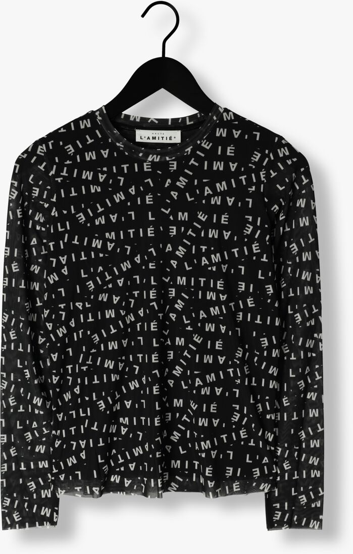 zwarte haute l'amitié top l'amitie mesh ls o-neck