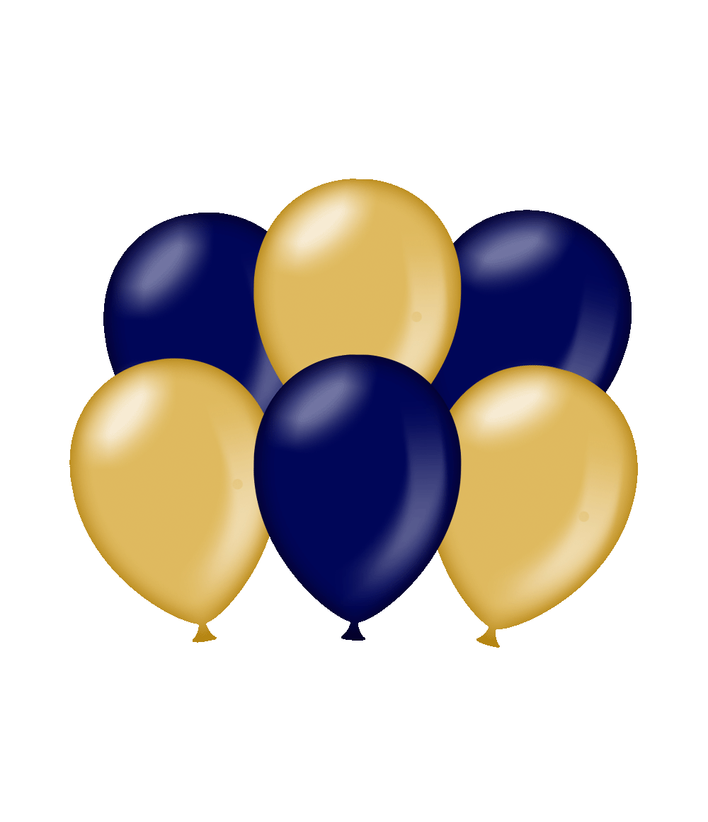 Blauw Gouden Ballonnen Metallic 30cm 6st