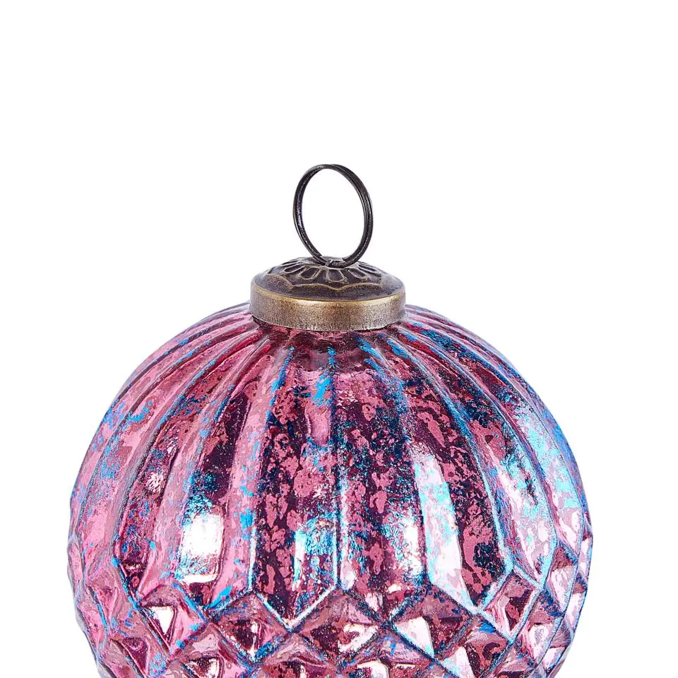 ASTRAL - Kerstballen set van 6 - Roze - Glas