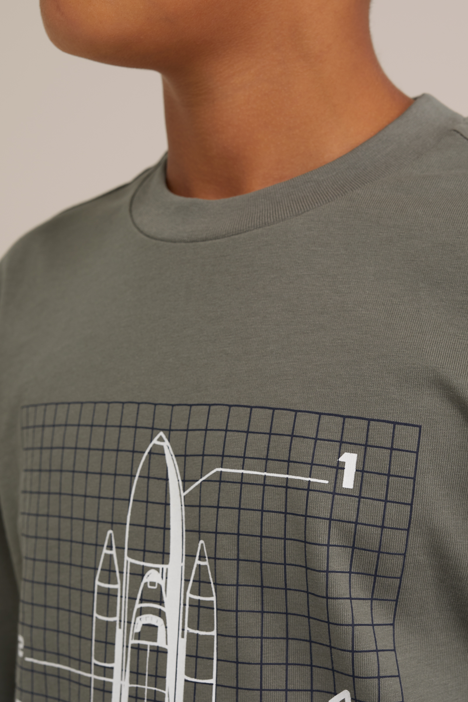 Jongens T-shirt met opdruk Blue Ridge Grijsgroen