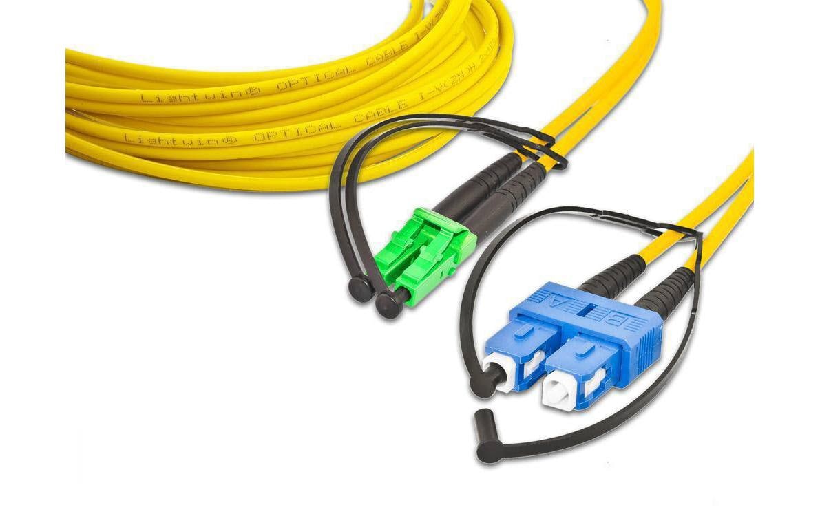 LWL-Patchkabel Singlemode LC/APC – SC, OS2, Duplex, 2 mSinglemode LC/APC-SC Duplex OS2 2 m