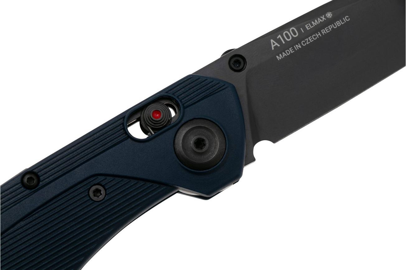 ANV Knives A100 BB, DLC Elmax, Alock, GRN Blue, A100-017, zakmes
