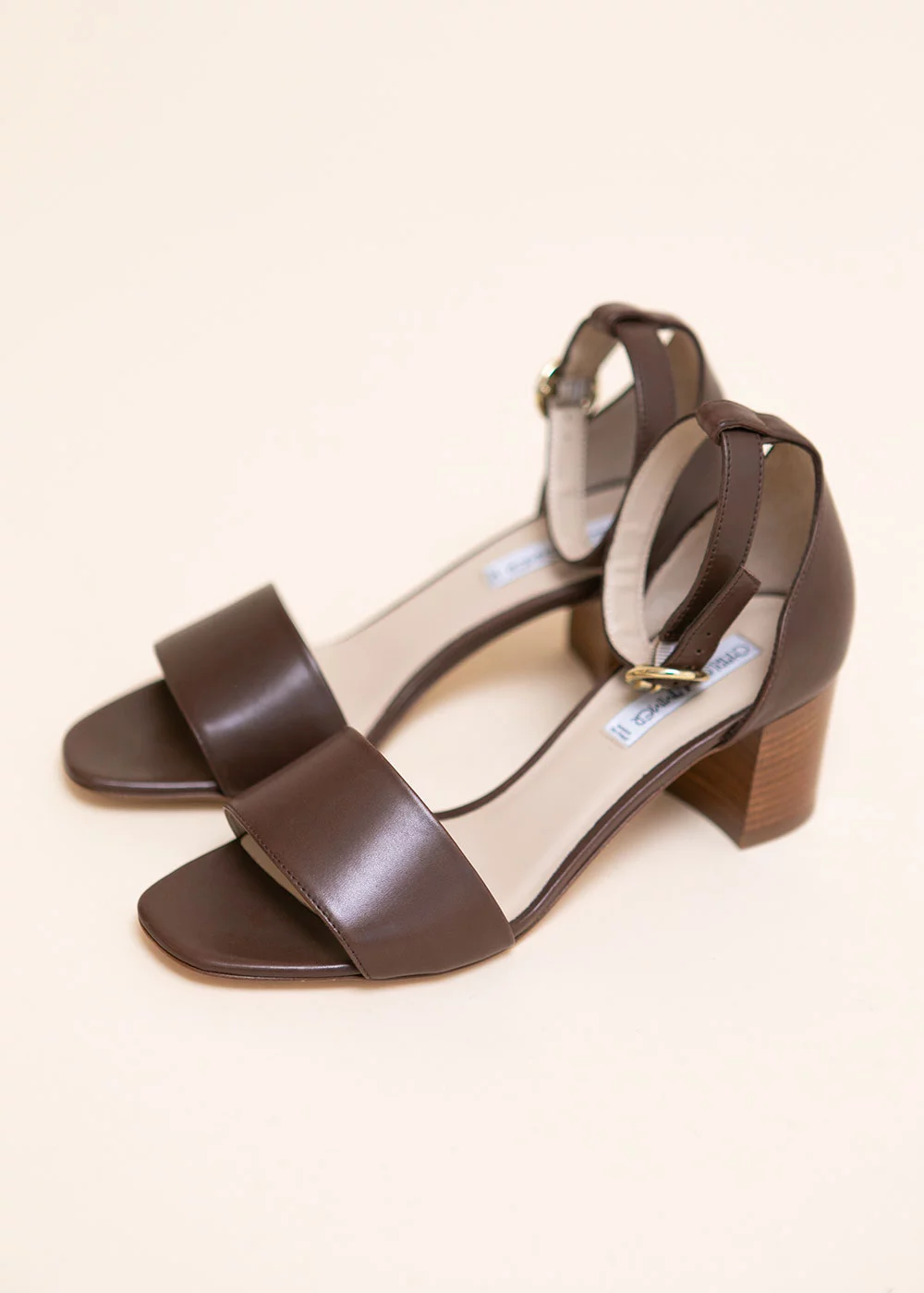 SANDALE PASSY CUIR MARRON