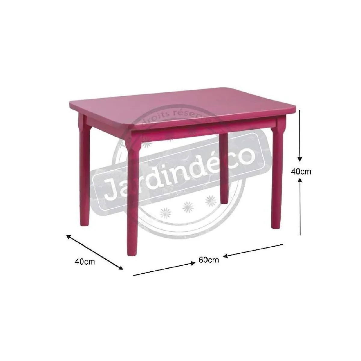 Aubry Gaspard Table Enfant Framboise