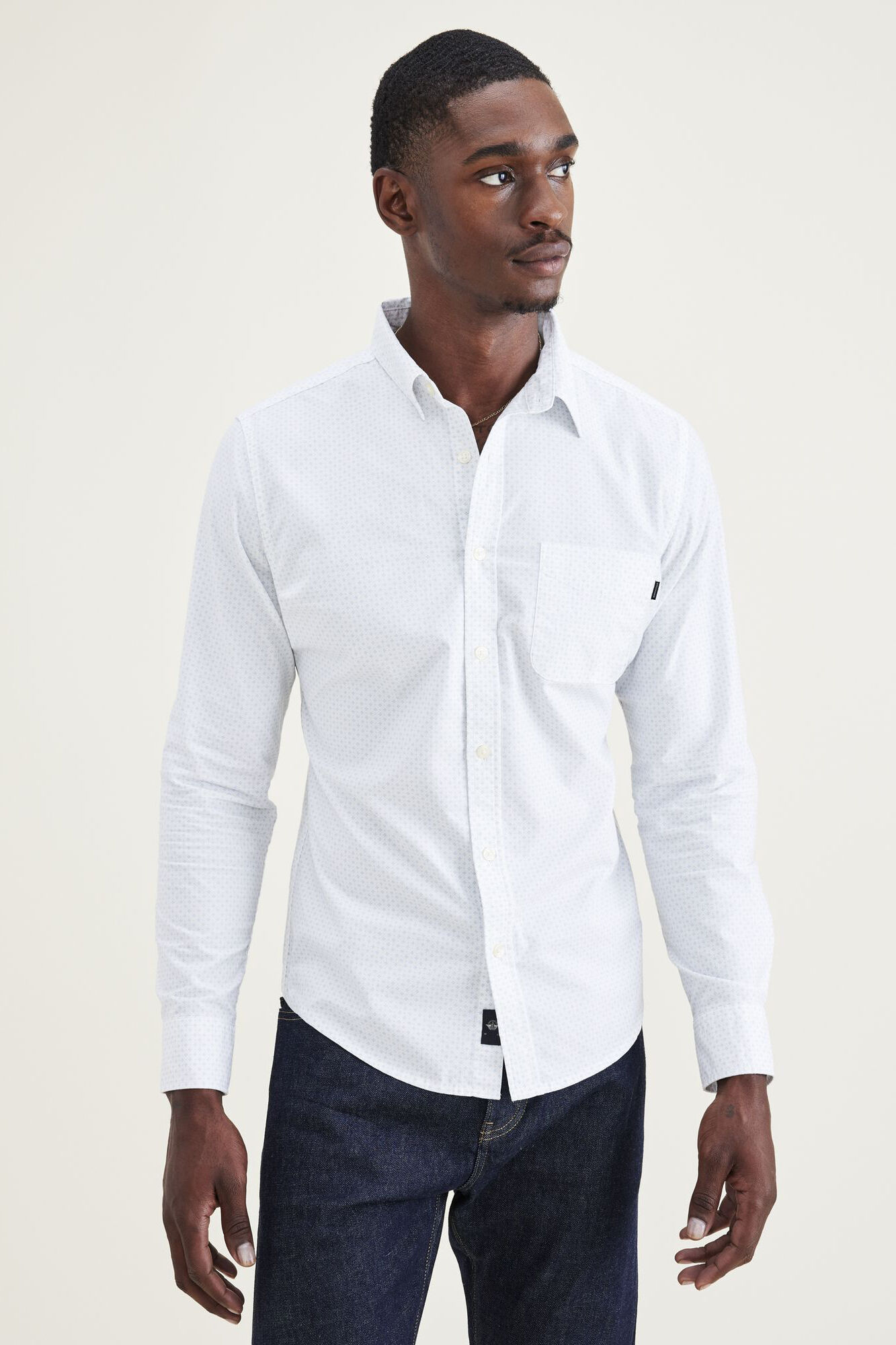Camisa Icon Slim Fit com Botões - Branca