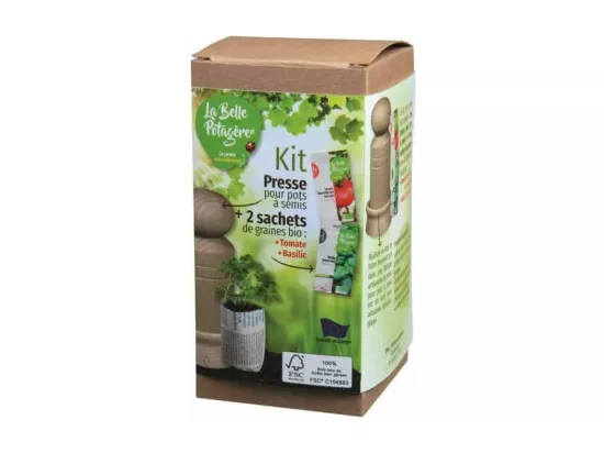 Kit presse pour pots à semis - FSC - Tomate et basilic