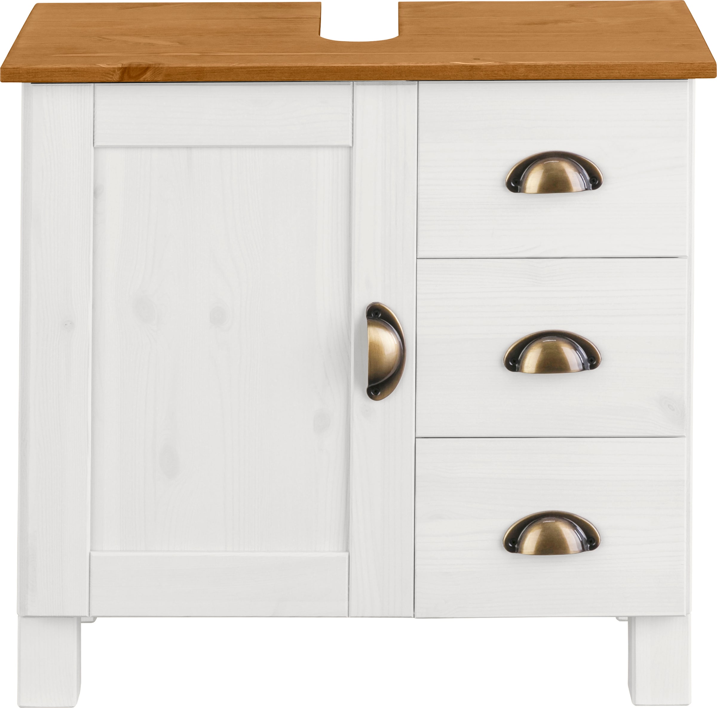 Home affaire Waschbeckenunterschrank »Oslo« Kiefer, 1 Tür und 3 Schubkästen, Breite 60 cm, Höhe 55 cm
