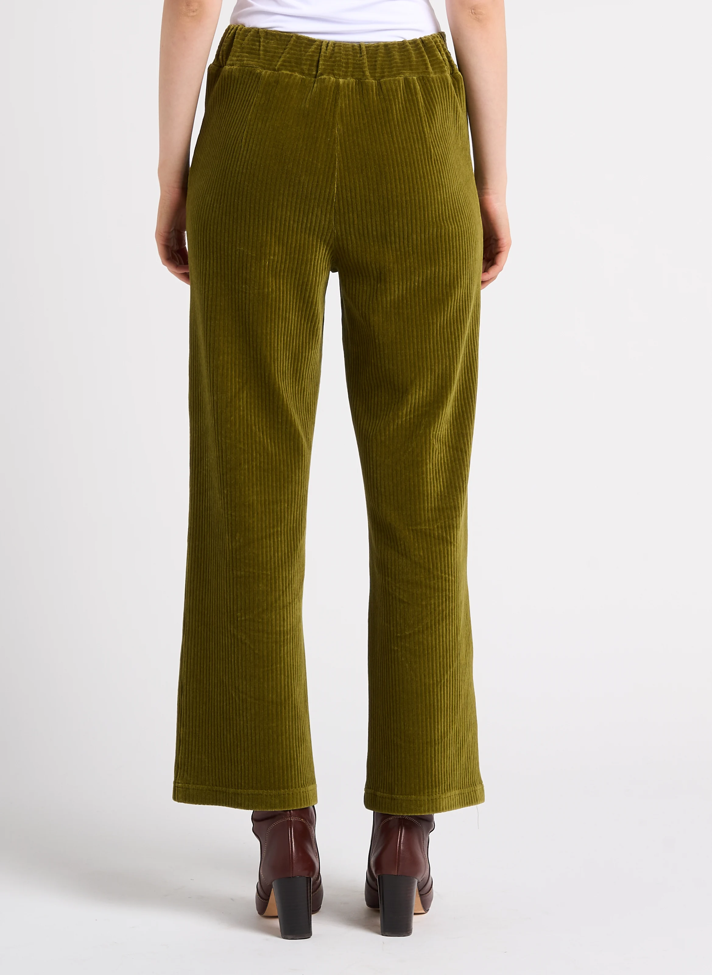 Pantalon droit en coton mélangé | Kaki