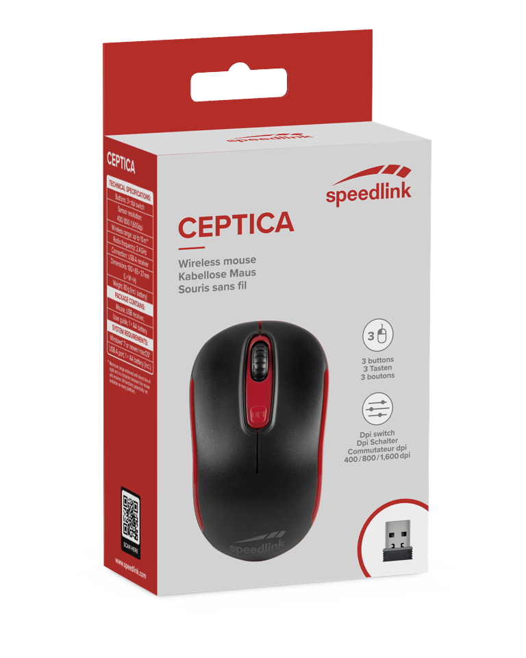 Speedlink - CEPTICA Mouse - Wireless, black-red