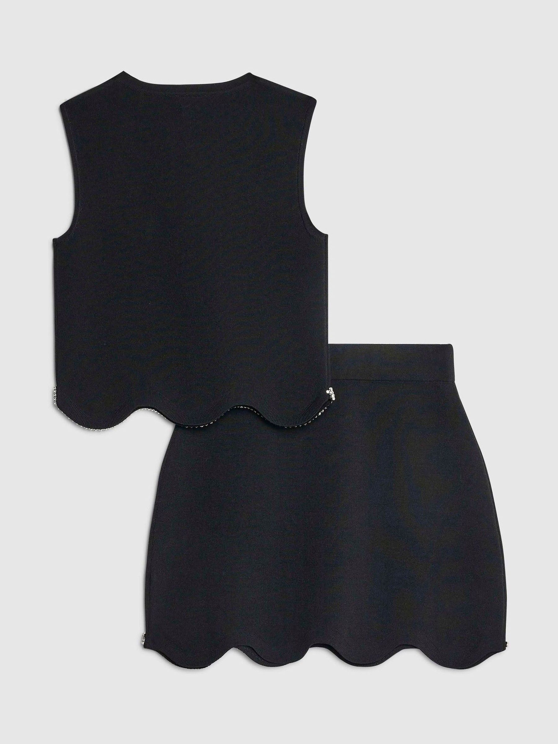 River Island Embellished Vest & Skirt Set