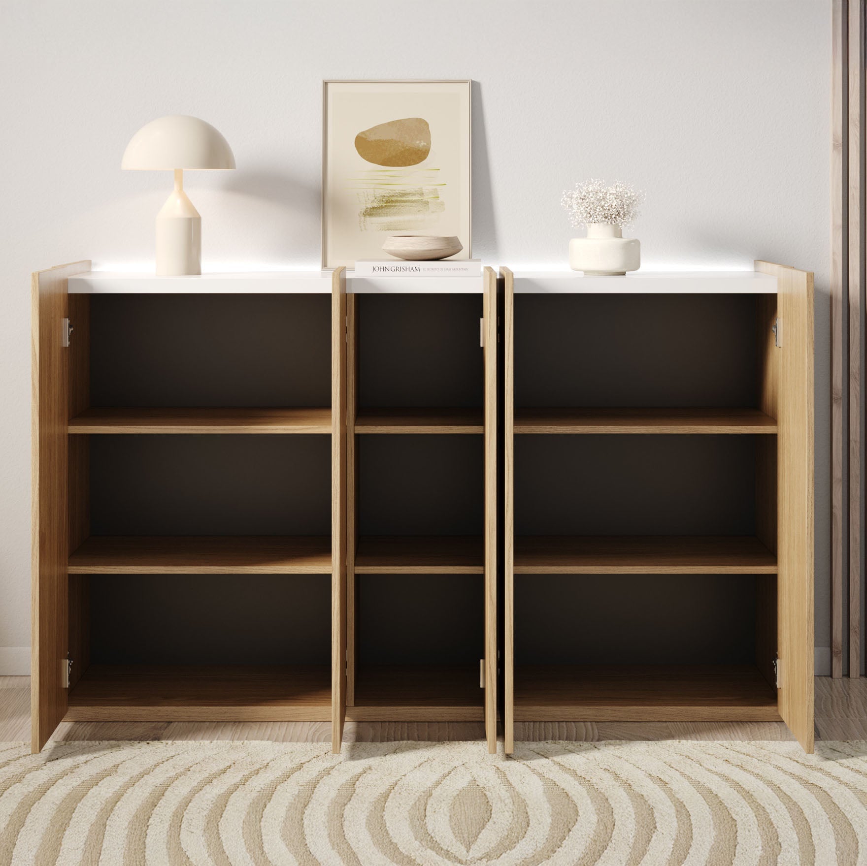 Meubella - Schoenenkast Encore - Eiken - 156 cm