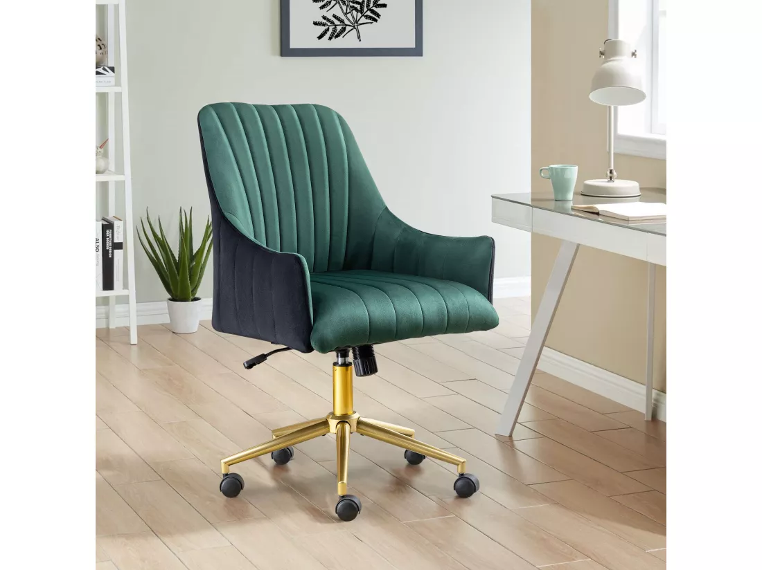Fauteuil De Bureau Réglable En Hauteur, Chaise Pivotante En Velours