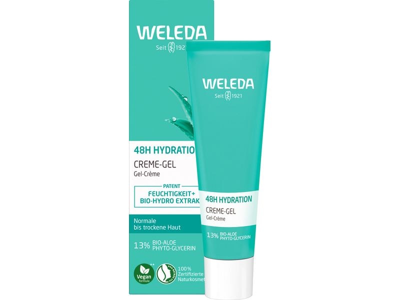 WELEDA Gesichtsgel 48 h Hydration Creme-Gel 30 ml Natürliche Gesichtspflege sorgt für sofortige, langanhaltende Feuchtigkeit
