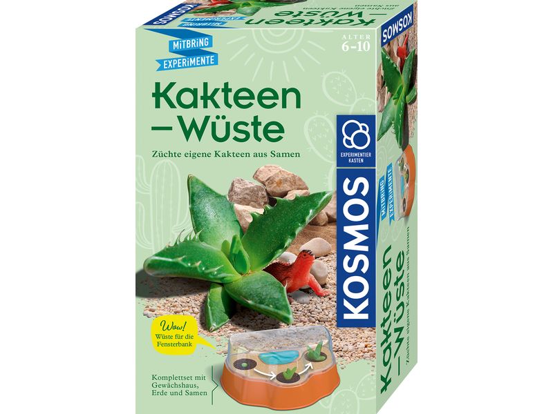 Kosmos Experimentierkasten Kakteen-Wüste Komplettset mit Gewächshaus, Erde und Samen