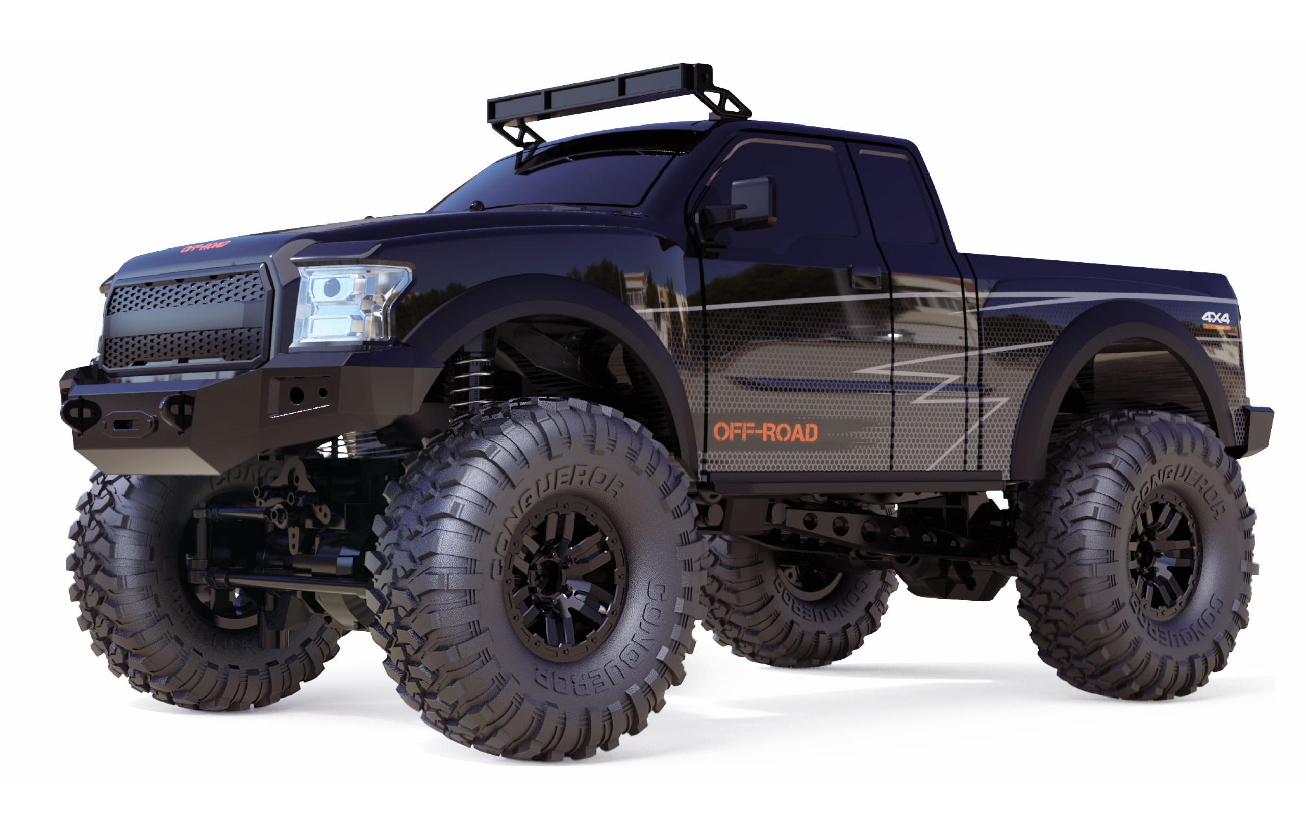 Scale Crawler Dirt Climbing PickUp 4WD, Schwarz 1:10, RTR<br>Geländegängiger 4x4 Pickup-Truck für Einsteiger