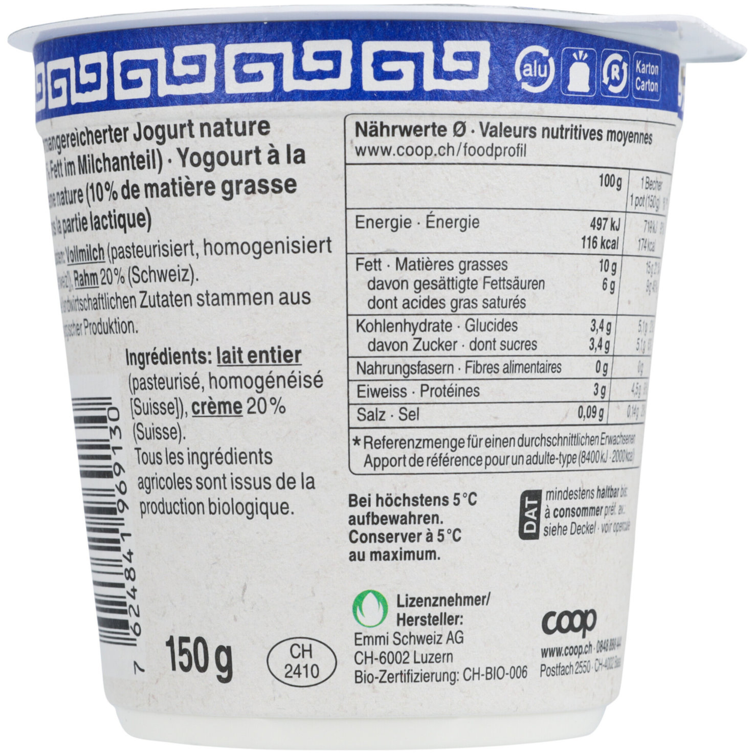 Naturaplan Bio Joghurt à la grecque nature 2x150g