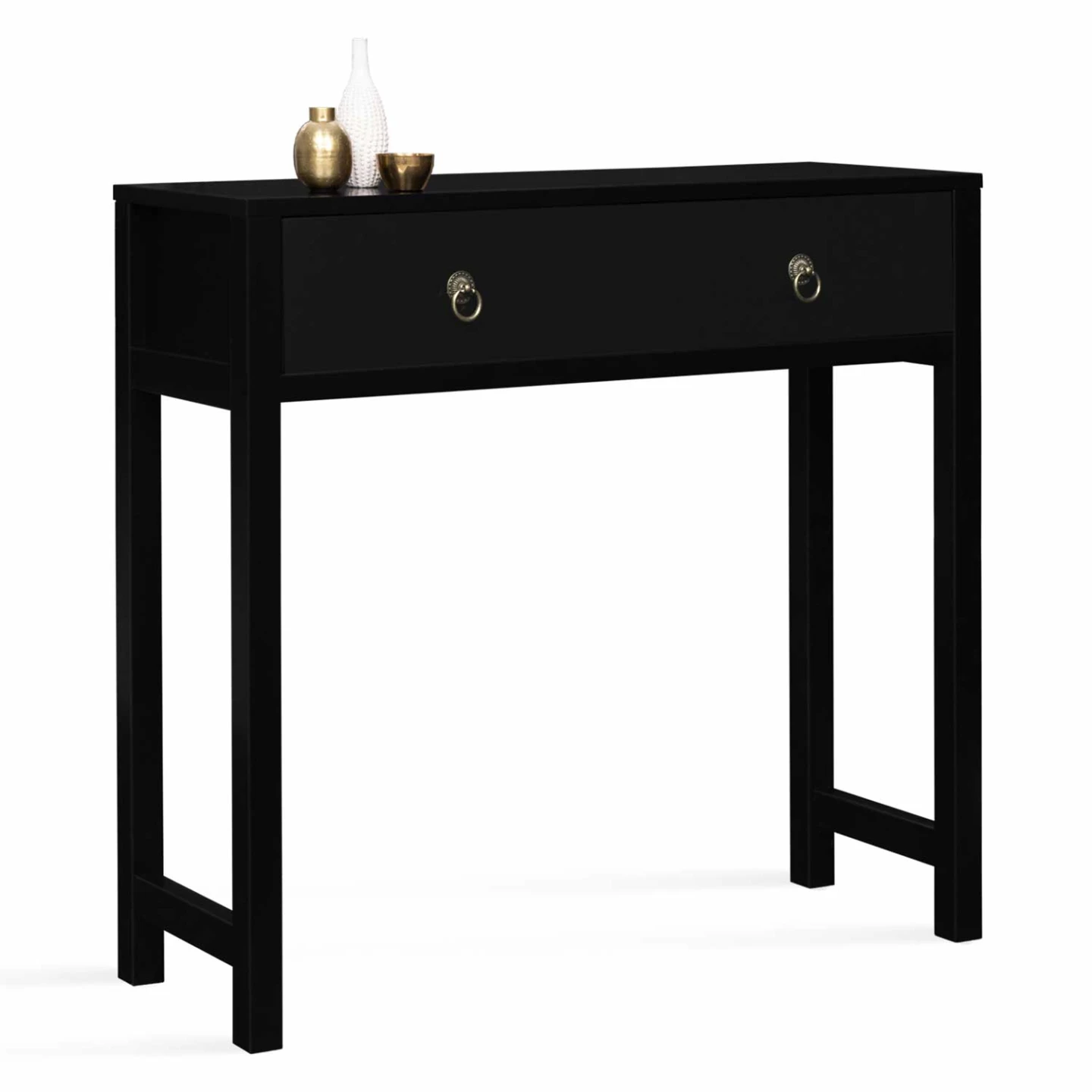 Console asiatique 1 tiroir YANG bois noir