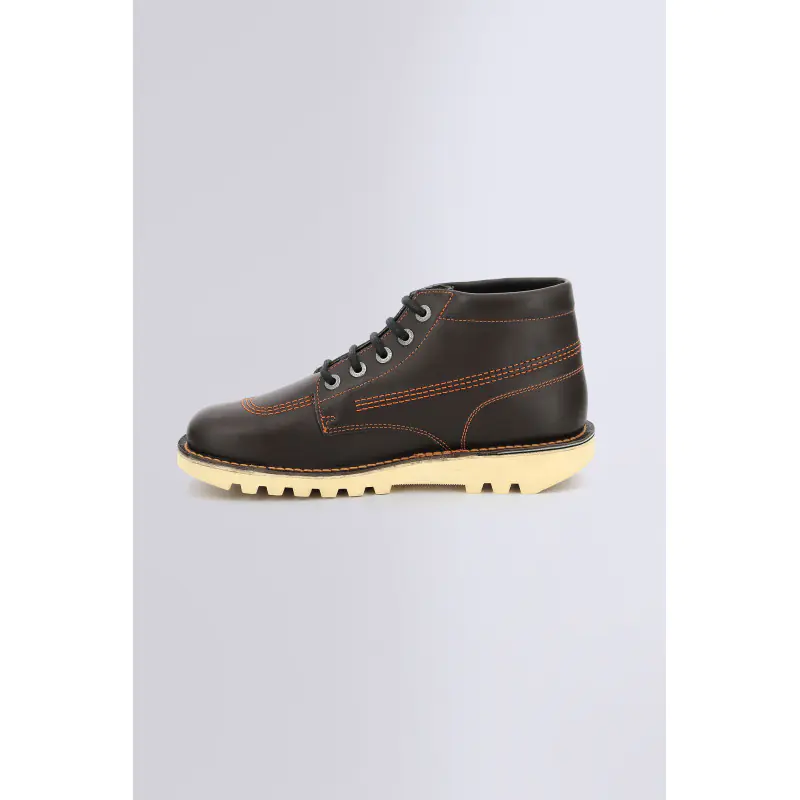 KICK HI MARRON BOTTINES Cuir Homme