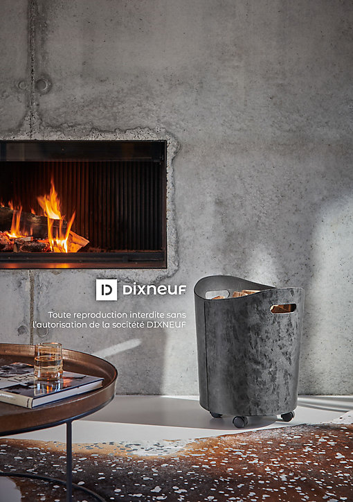 Rangement à bûches et granulés Dixneuf Omega gris