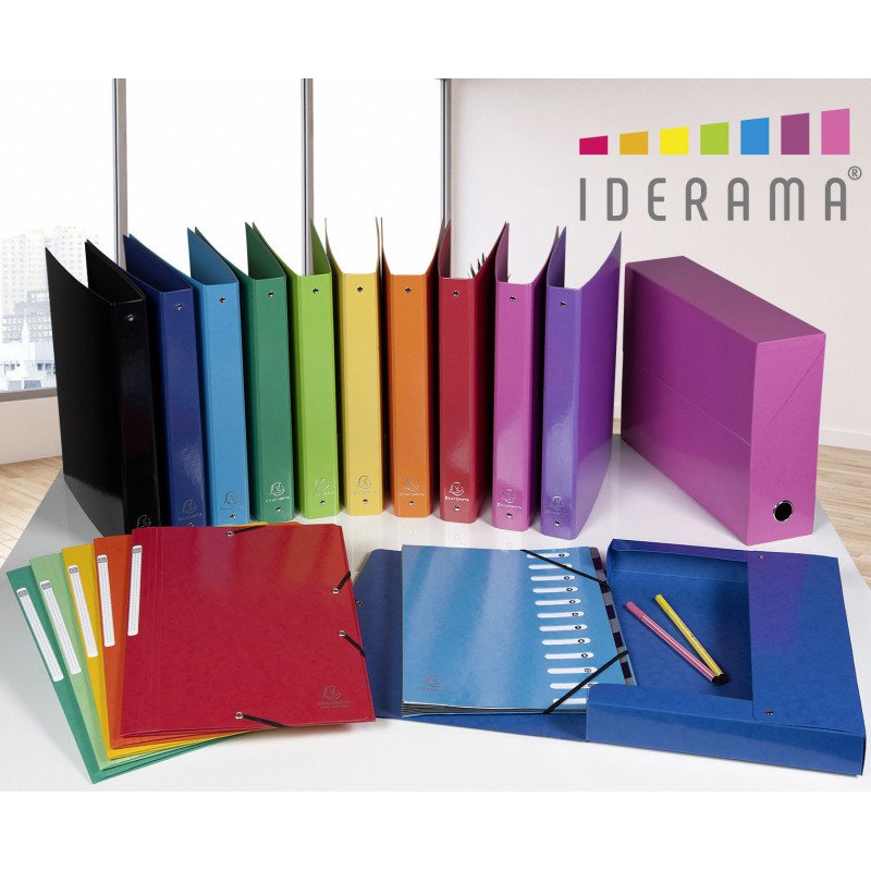 Boite de classement Exacompta Iderama dos 9 cm couleurs assorties