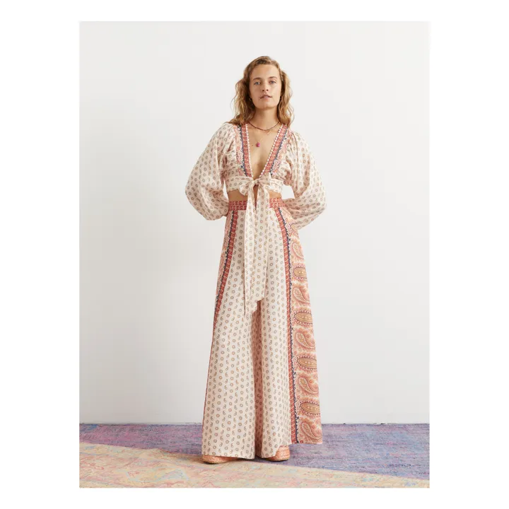 Boteh Top Cravat Batwing Lin | Rose