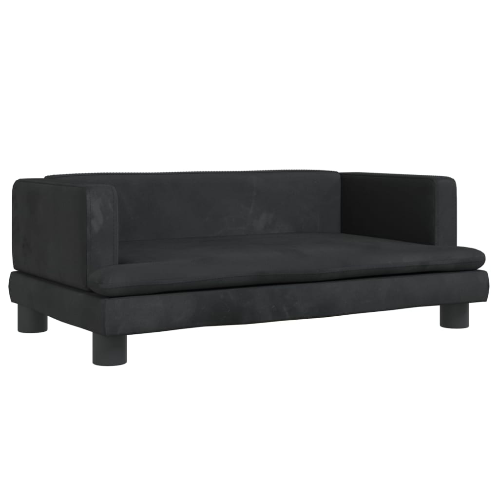Cama para cães vidaXL em veludo preto, 60x40x30 cm